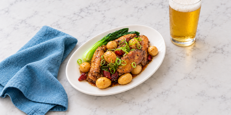 Soy-Braised Chicken Wings with Quail Eggs