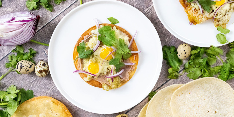 Verde Fried Quail Egg Tostadas