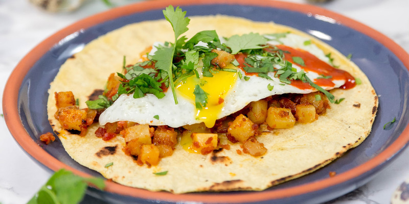 Chorizo Potato Tacos With Quail Eggs