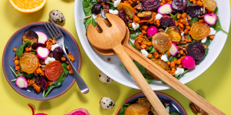 Beet Salad With Beet-Pickled Quail Eggs