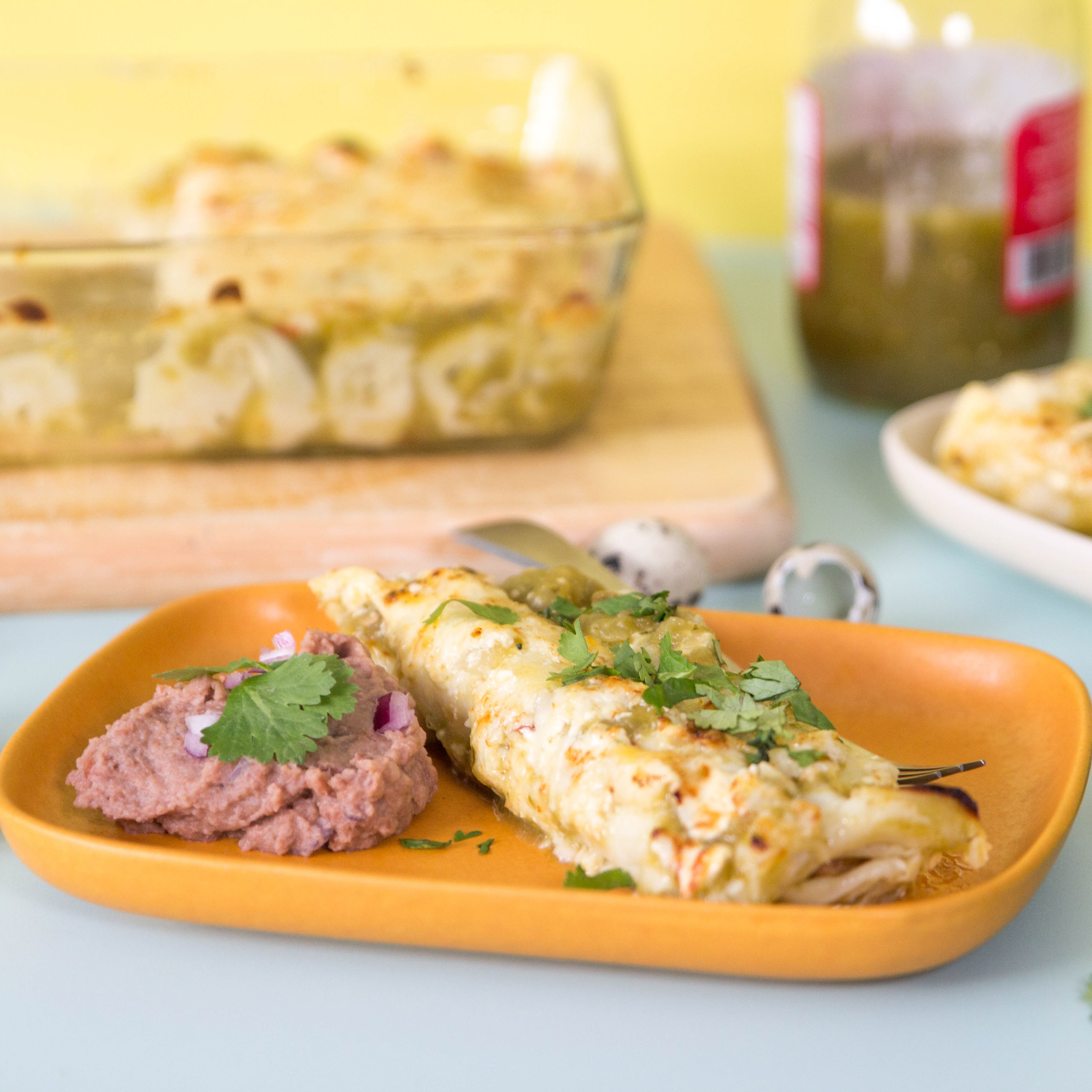 Quail Egg Crepe Breakfast Enchiladas